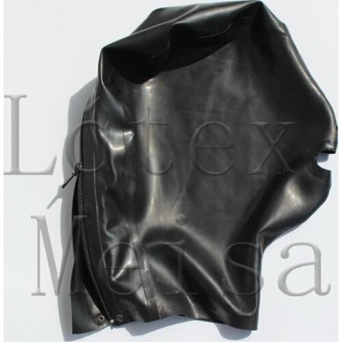 Novelty cosplay Zentai Latex hoods open nostrils and mouth with back zip for adults
