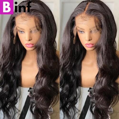 Body Wave Wig 150% 180% Density 4x4 Lace Closure Wig Brazilian Hair Wigs Remy Pre-Plucked With Baby Hair 13X1 T Part Lace Wig