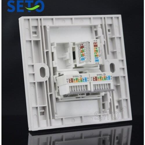 SeTo 86 Type Three Ports RJ45 Cat5e Ethernet Network Lan Outlet Wall Plate Socket Keystone Faceplate