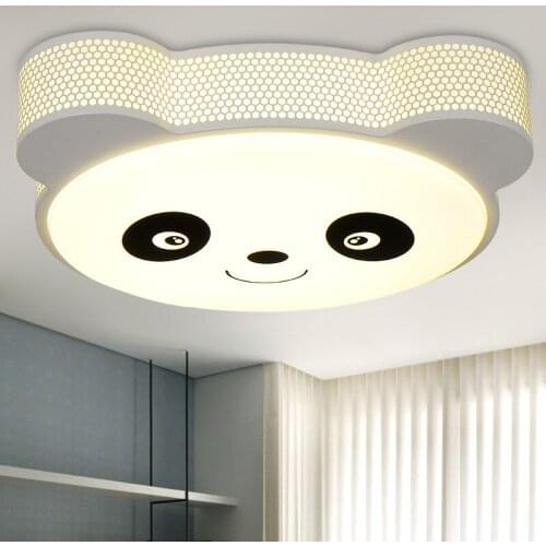 Modern Minimalist Cartoon White Panda Ceiling Light Fashion Creative Acrylic 24W LED Lighting Fixture For Children Bedroom C161