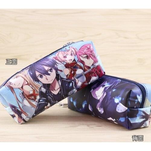 Anime Sword Art Online Synthetic Leather Pen Bag Kirigaya Kazuto Cartoon character Cosmetic bag Pencil Case
