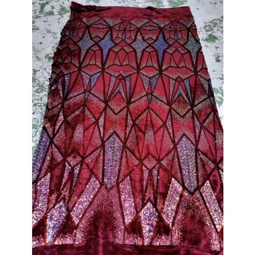 Stock 5yards/bag Magic color embroidery sequins geometric circular pattern wedding design fashion new fabrics LF90