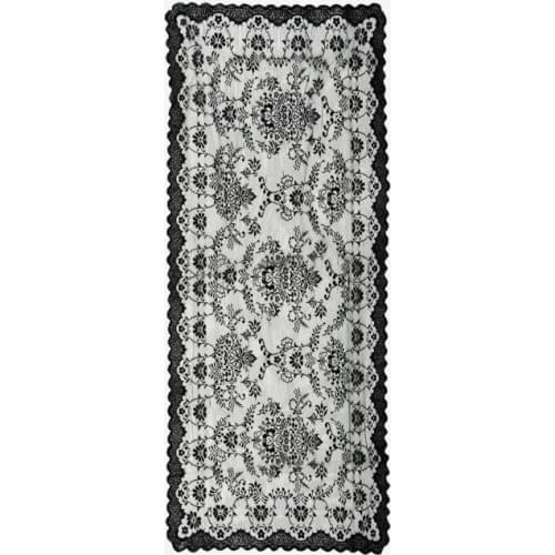 Knitting Board Patterned Console Cloth Spring Black