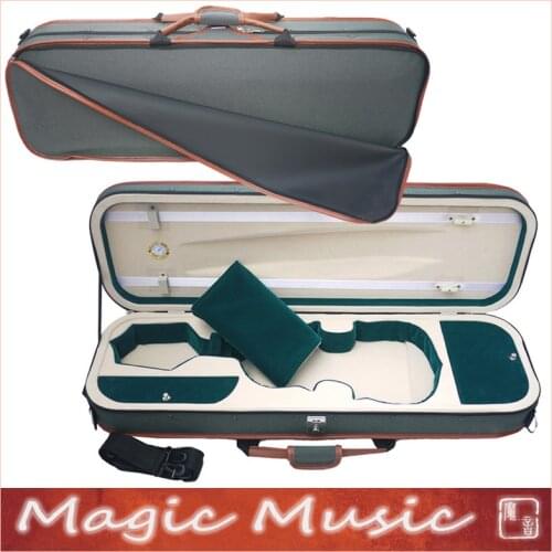 Green Cremona Canvas Violin Case for violin Size 4/4, Lightweight & Sturdy Oblong Case