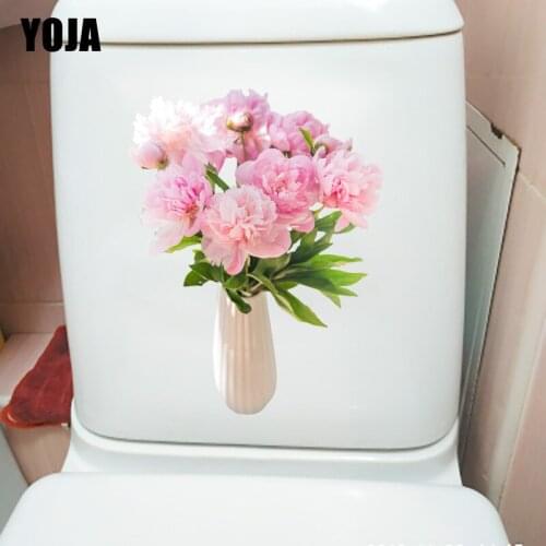 YOJA 17.9X22.7CM Fresh Beautiful Bouquet Home Living Room Wall Sticker Toilet Decal WC Decor T1-1866