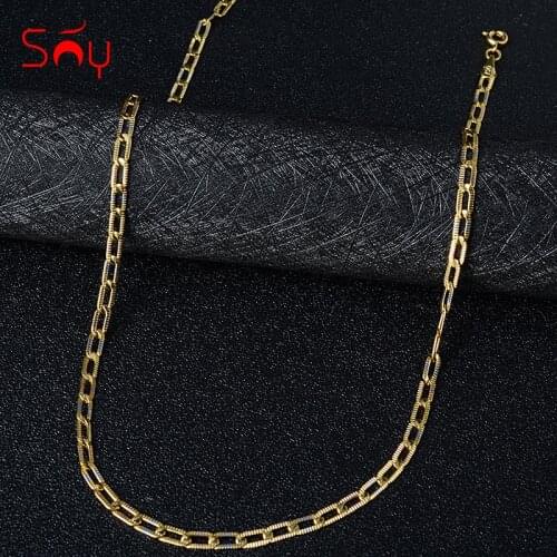 Sunny Jewelry 2021 Fashion Three-Color Copper Necklace Chains For Women Man High Quality Classic For Daily Wear Gift Anniversary
