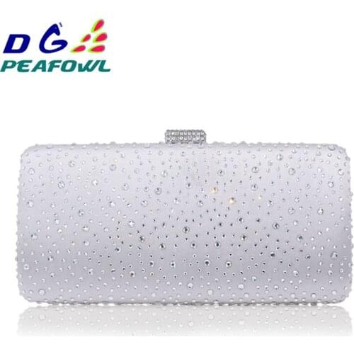 Hot Pink Blue Crystal Diamond Women Evening Purse Minaudiere Clutch Bag Bridal Wedding Clutches Chain Handbag