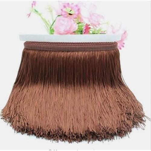 1 meter 15cm Long Fringe Lace Tassel Polyester Lace Trim Ribbon Latin dance skirt curtain fringes for sewing HG06