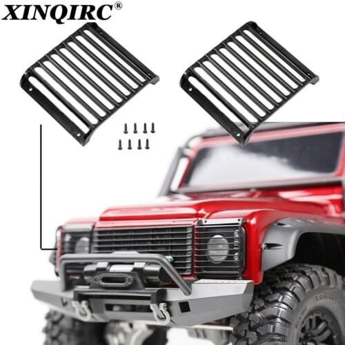 2Pcs TRX4 Defender Metal Front Lamp Guards Headlight Cover Guard Grille for 1/10 RC Crawler Car Traxxas TRX-4 car accessories