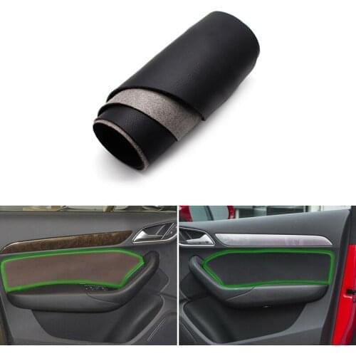 4PCS Car Interior Microfiber Leather / Suede Door Handle Panel Protective Cover Trim For Audi Q3 2013 2014 2015 2016 2017 2018
