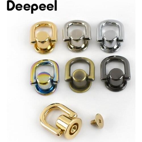 5/10pcs Deepeel D Ring Bags Handle Chain Hook Bag Side Clip Screw Nail Rivet Handbag Strap Connector Clasp Hanger DIY Craft