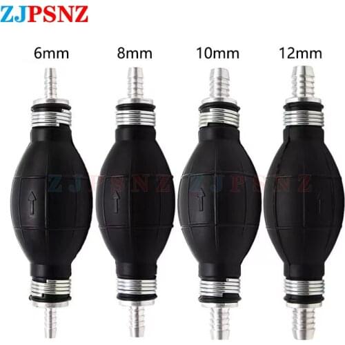 6/8/10/12mm Car Hand Fuel Pump Line Petrol Diesel Liquid Oil Gas Water Tansfer Rubber Tube Aluminum For Car Boat Universal