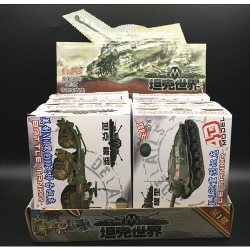 8pcs/set 4D Plastic Assemble Tank Kits 1:72 World War II Model Puzzle Assembling Military Sand Table Toys For Children