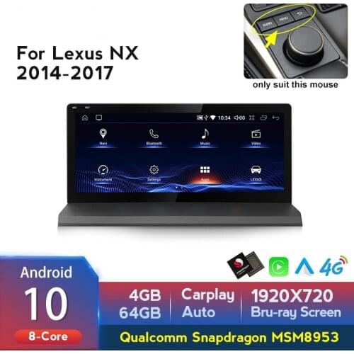 Android 10.0 Car Audio Radio Head Unit For Lexus NX300 NX200t NX300h NX 2014 2015 2016 2017 10.25" Touch Screen GPS Navigation
