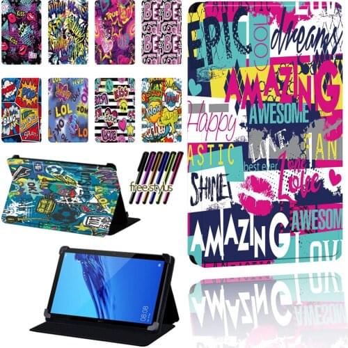 Graffiti Series Case for Huawei MediaPad T3 10 9.6"/T5 10/T1 7.0"/T1 8.0"/T1 10/T2 10 PRO/T3 7.0/T3 8.0 Adjustable Tablet Cover