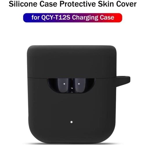 For QCY T12S Case Cute Silicone Earphones Cover With Keychain Protective Non-slip Protection Cases Covers For QCY T 12s Cover