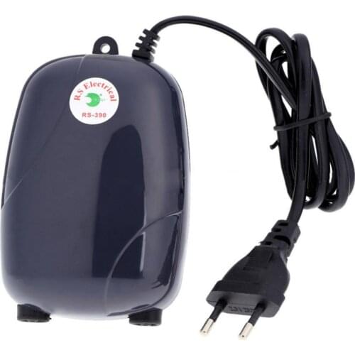 Black AC 220V/50Hz EU Plug 3/5W Single/Double Outlet Electric Aquarium Fish Tank Air Oxygen Pump Accessory Fish Tank Accessories