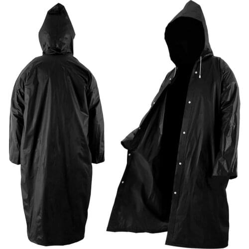 High Quality 1PC 145*68CM EVA Unisex Raincoat Thickened Waterproof Rain Coat Women Men Black Camping Waterproof Rainwear Suit