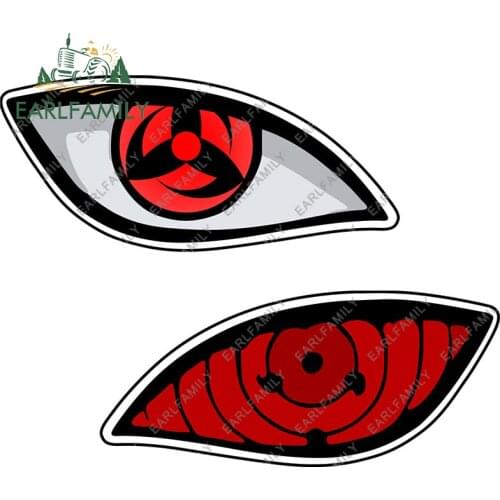 EARLFAMILY 13cm x 10.2cm for Sharingan Rinnegan Ninja Eyes Car Stickers Anime Decals Racing Car Accessories Vinyl Windows Decor