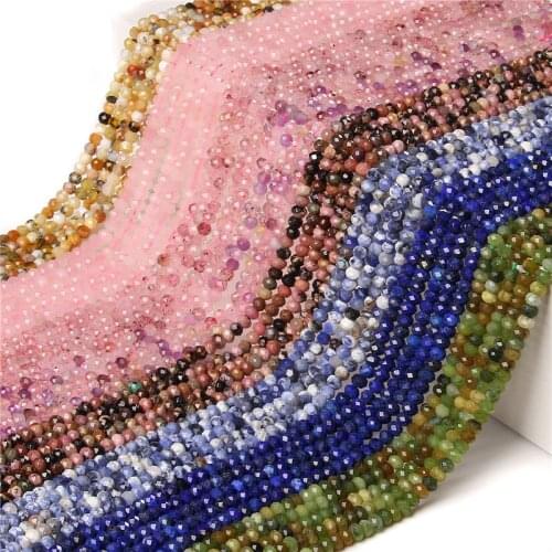 3*4/4*6 MM Faceted Rondelle Beads Natural Hawks Eye Stone Abacus Bead For DIY Making Jewelry Accessory Earing Pendant Necklace