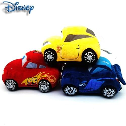 Disney Pixar Car Plush Toy 19cm 3 Colors McQueen Cute Cartoon Car Plush Toy Childrens Birthday Christmas Gift