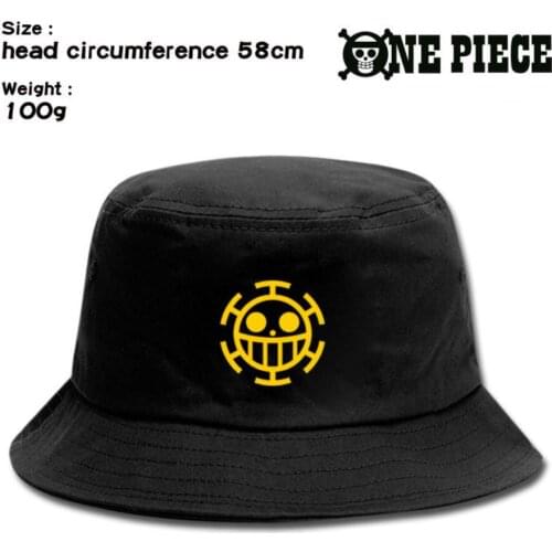 New Summer Law One Piece Skull Anime Fisherman Cap Hat Men Women Outdoor Daily Use Cosplay Canvas