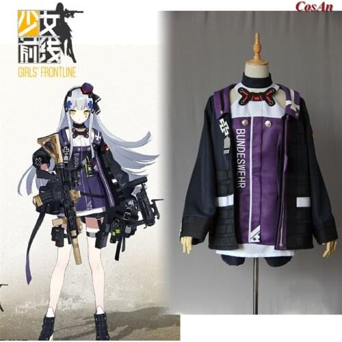 Hot Game Girls Frontline HK416 Cosplay Costume Fashion Handsome Purple Battle Uniform Female Activity Party Role Play Clothing