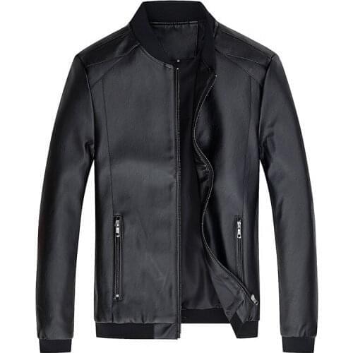 7XL 8XL Leather Jacket Men Spring Autumn Motorcycle PU Leahter Jacket Male Casual Windbreaker Slim Fit Coat Men Bomber
