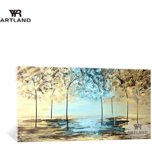 Beautiful art forest trees abstract Handmade oil painting on canvas wall hanging picture for living room home decoration unframe