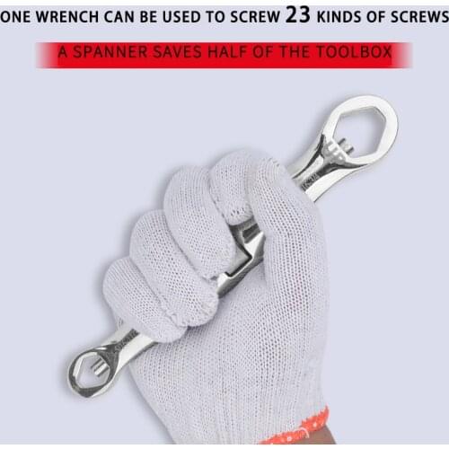 HOT-23 in 1 Adjustable Multi Functional Flexible Type Wrench 1/4 Inch -3/4 Inch, 7-19 Mm Adjustable Wrench