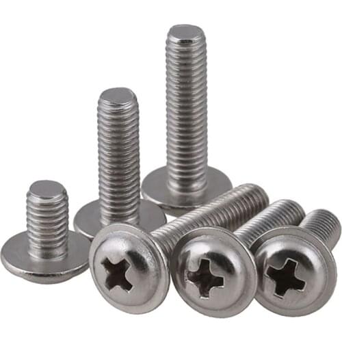 316 Stainless Steel Flanged Phillips Button Head Small Screw Pan Head Flanged Phillips Button Head Screws M3 M4 M5