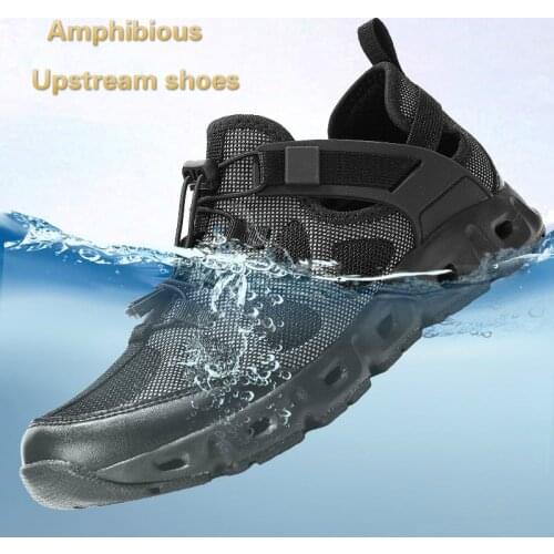 Men Women Outdoor Summer Mesh Upstream Shoes Breathable Non-Slip Wear-resistant Wading Shoes Climbing Hiking Fishing Sneakers