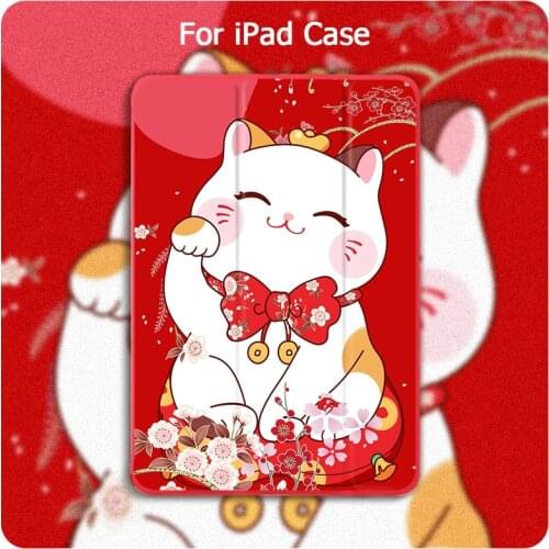 Soft Cat Red Case For iPad Magnet For iPad Mini 5 4 3 Case For iPad Air 2 Case Pro 2020 11'' Tablet Folding Case 5th 6th 10.2-in