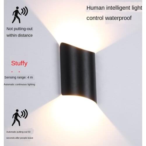 Outside lamp Porch Sensor IP65 Waterproof LED Home Lighting Modern Aluminium balcony Tempered Glass CE RoHS