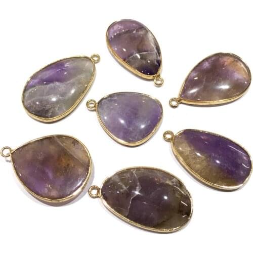 Natural Stone crystal Pendant Water drop shape Exquisite Pendants for Jewelry Making DIY Necklaces Accessories size:25X40mm