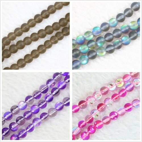 Newly electroplate multicolor crystal quartz 8mm semi-precious stone round loose beads diy special jewelry B974