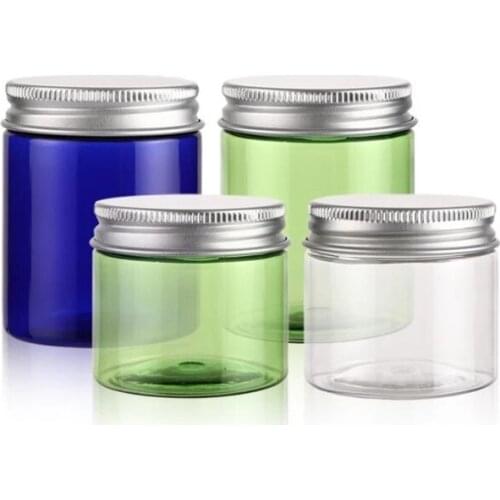 Food container 30ml 50ml 100ml 120ml 200ml 250ml 300ml 500ml clear PET plastic candy jar with aluminum cap for Food Storge