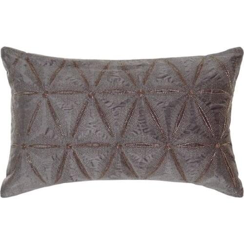 Cushion DKD Home Decor Grey Pink Velvet Polyester (50 x 30 cm)