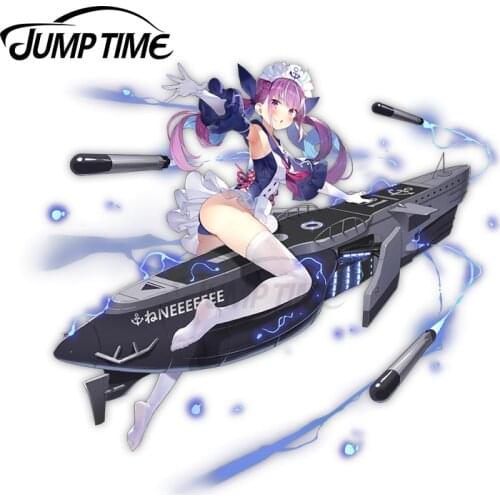 Jump Time 13 x 10.3cm For Azur Lane Hololive Minato Aqua Waifu Car Bumper Decal Windows Car Stickers Personality Creative Decor