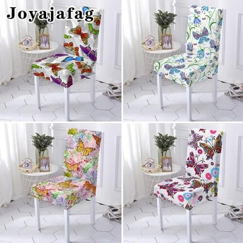 Colorful Butterfly Psychedelic Chair Cover Soft Universal Size Removable Elastic Dining Seat Covers For Wedding Hotel
