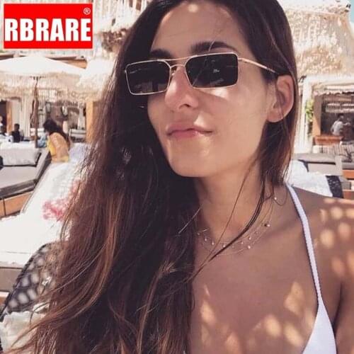 RBRARE 2021 Personality Double Beam Square Sunglasses Women Vintage Alloy Sunglasses Men Candy Colors Retro Sun Glasses Oculos