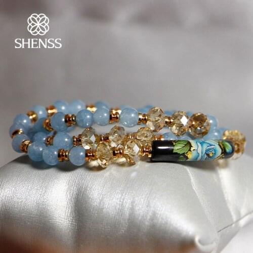 SHENSS Original Natural Crystal Bracelet Only Multi-layer Elastic Bracelet For Women Girls SC0029