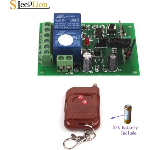 Sleeplion 12V 2CH Remote Control Switch 2CH Universal Wireless 433MHz/315MHz Remote Control Switch Relay Module 315MHz/433MHz