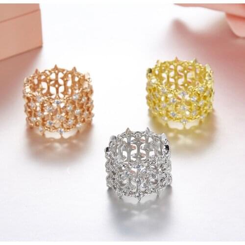 SOELLE Brand design 925 Sterling Silver Starry Soft Finger Ring Handmade Inlaid Cubic Zirconia Star Phalanx Rings Women Jewelry