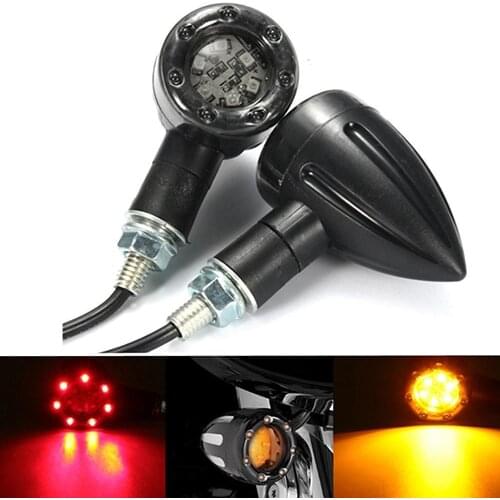 80% Hot Sell 2 Pcs Universal Motorcycle LED Rear Turn Signal Running Brake Stop Safe Lights