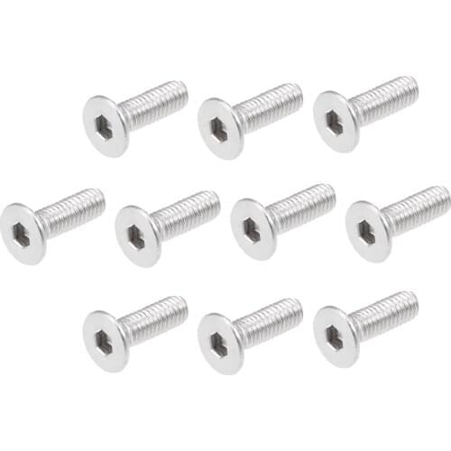 Uxcell M3x10mm Flat Head Machine Screws Inner Hex Screw 304 Stainless Steel Fasteners Bolts 80Pcs