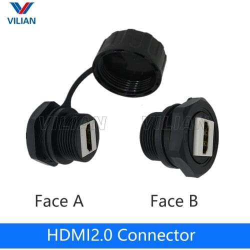 HDMI 2.0 Waterproof Connector plug socket hdmi female to Female data signal Adapter Water Proof hd line plug straight head