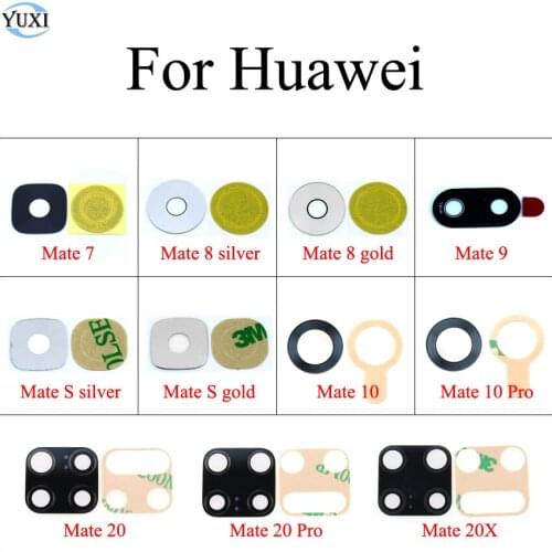 YuXi For Huawei Mate 20 Pro X 20X Mate 10 9 8 7 S rear back camera lens glass cover replacement sqare parts