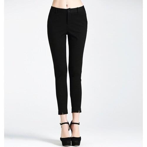 Kez keer New 2018 spring women ankle length pants slim fit pencil pants England style classic hit color black female trousers