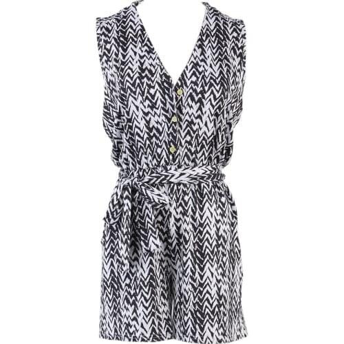 2020 New Fashion Women Casual Sleeveless Jumpsuit Ladies Bodycon Romper Summer Black White Striped Print Jumpsuit Club Bodysuit